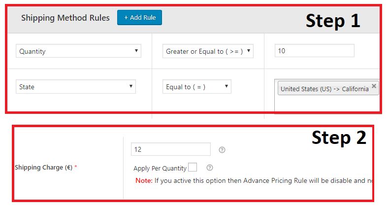 How to Charge Quantity Based Advance Extra Fees? 4 Charge Extra Fee of €12 when 10+ items are purchased by customers from California in the US