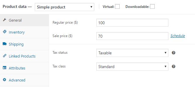 Creating Coupon-based and Direct Discounts in WooCommerce – A Comprehensive Guide 1 Figure 1 - Creating Discounts for a Product in WooCommerce using the default method