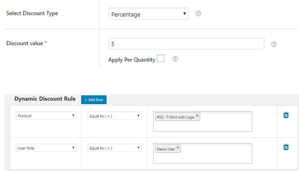 Creating Coupon-based and Direct Discounts in WooCommerce – A Comprehensive Guide 11 Example 3 :– 5% Discount for Demo Users Buying T-shirt with Logo