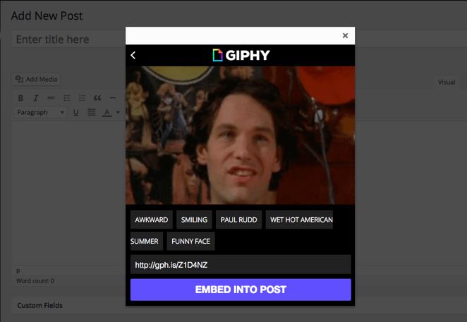 Figure 6 - Giphy Press - List of Free WordPress Plugins to Improve Your Site