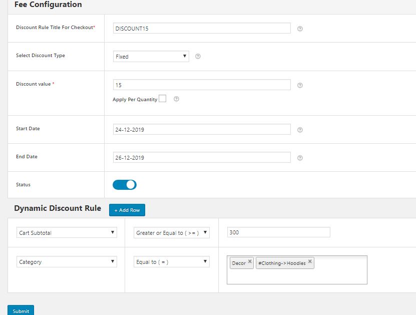 How to Enable Discounts & Coupons in your WooCommerce Store? 12 Figure 12 - Case 4 – A Christmas-special Discount of $15 on Hoodies/Decor products worth $300+