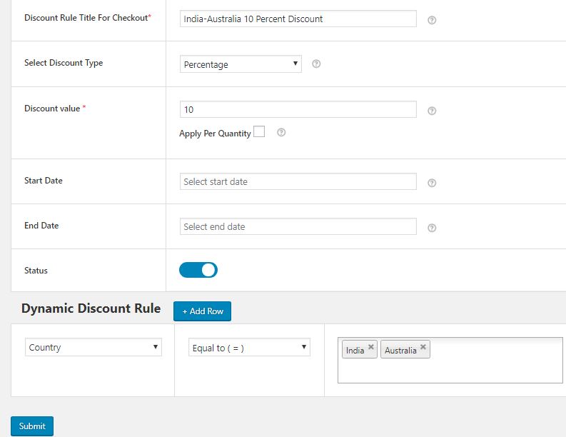 How to Enable Discounts & Coupons in your WooCommerce Store? 9 Figure 9 - Case 1 – Add 10% Discount for customers from India and Australia
