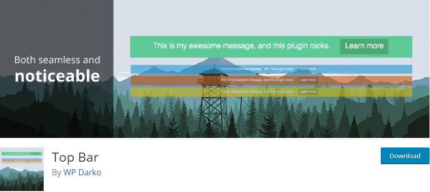 8 Best WordPress Notification Bar Plugins 2 Figure 2 - Top Bar - List of the top 8 WordPress Notification Bar Plugins
