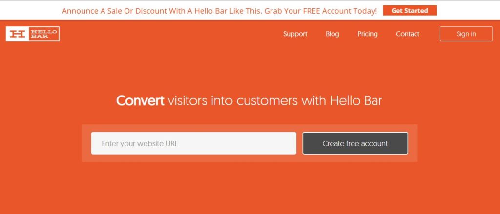 8 Best WordPress Notification Bar Plugins 6 Figure 5 - Hello Bar - List of the top 8 WordPress Notification Bar Plugins