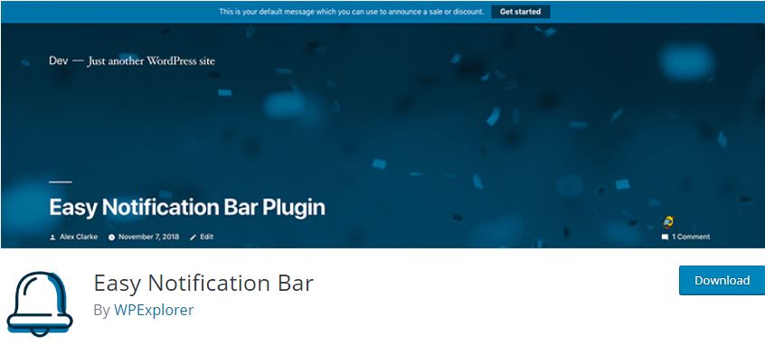 8 Best WordPress Notification Bar Plugins 7 Figure 6 - Easy Notification Bar - List of the top 8 WordPress Notification Bar Plugins