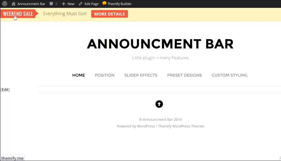 8 Best WordPress Notification Bar Plugins 9 Figure 8 - Announcement Bar - List of the top 8 WordPress Notification Bar Plugins
