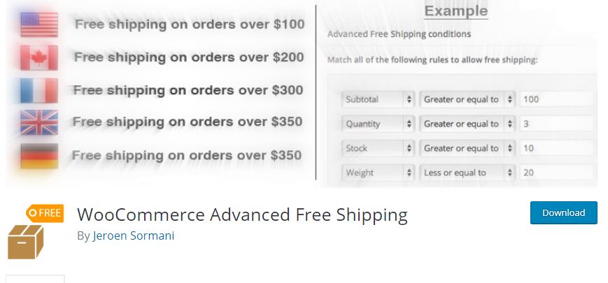 Best WooCommerce Plugins for Your Store’s Extended Capability – 60+ Plugins 7 Figure 1‑7 - Top Shipping Plugins - 7 - WooCommerce Advanced Free Shipping