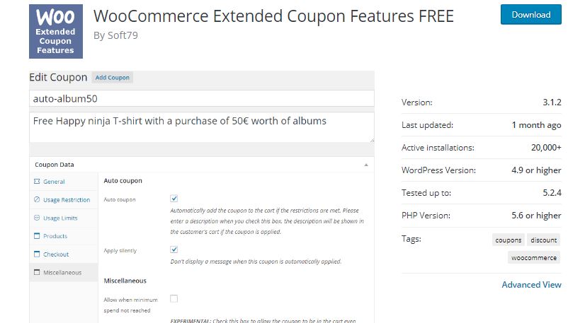 Best WooCommerce Plugins for Your Store’s Extended Capability – 60+ Plugins 31 5‑3 - Top 6 WooCommerce Coupon Plugins - 3 - WooCommerce Extended Coupon Features Plugin