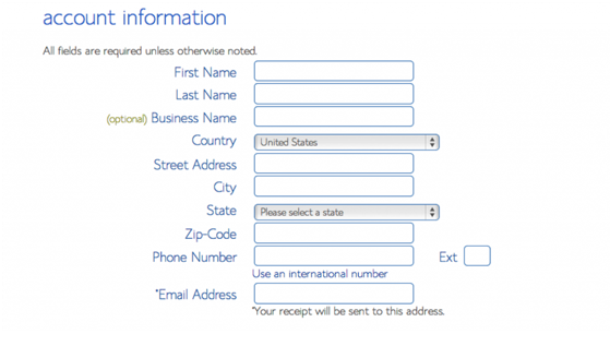 Add account information to process for billing