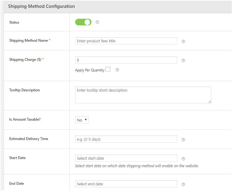 Adding Flat Rate Shipping using Shipping Method Configuration Screen - Advanced flat rate shipping plugin for WooCommerce