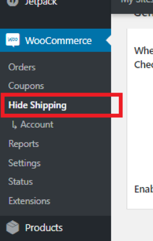Hide Woocommerce Shipping