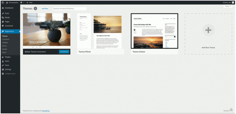 Selecting a theme for your live website