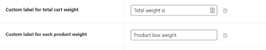 Figure 4: Setting Values for Cart and product weight entities