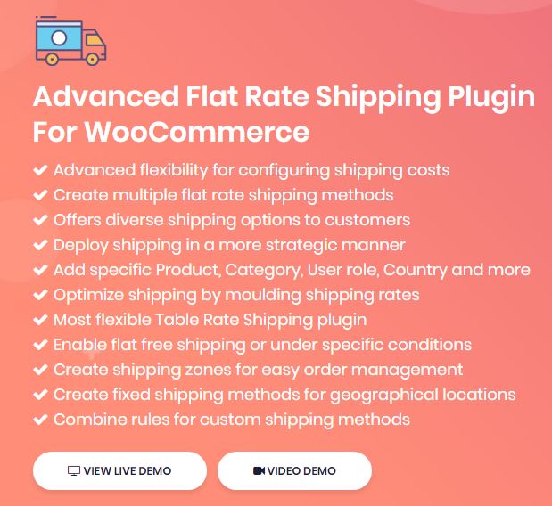 Standard Vs Flat Rate Shipping Fee in WooCommerce 2 Figure 2: Features of Advanced Flat Rate Shipping Plugin for WooCommerce Plugin