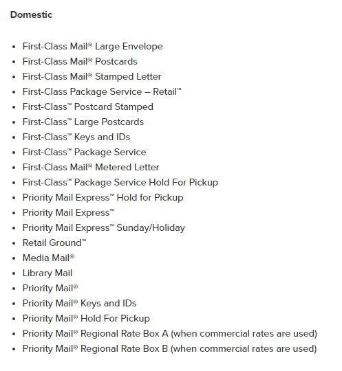 Figure 2: Domestic Shipping through USPS