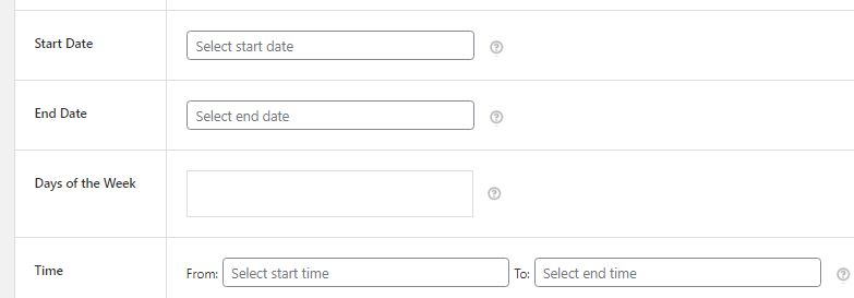 Figure 15: Setting time range for Table Flat Rate Shipping Plugin