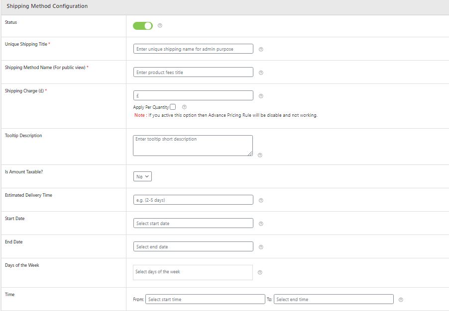 How to set up Multiple Flat rate Shipping Methods on WooCommerce? 2 Figure 2: Shipping Method Configuration form (opened by clicking 'Add Shipping Method' option)