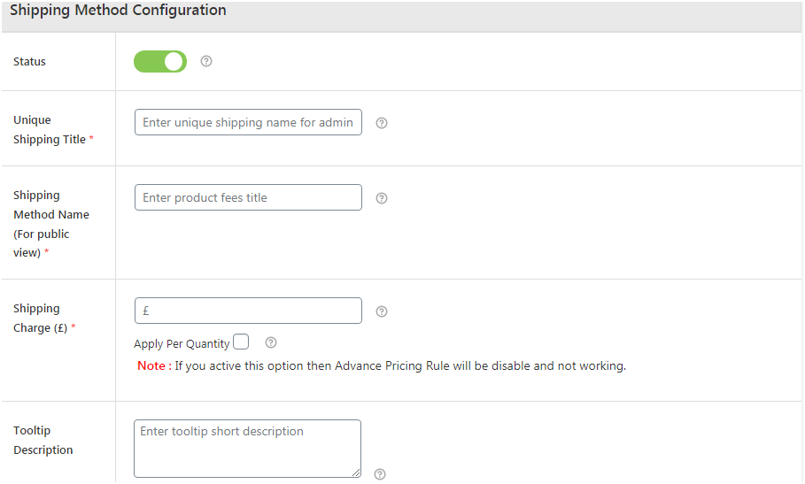 How to Calculate Shipping Rates for Various Products Types in the WooCommerce Cart? 8 Figure 8 : Shipping method configuration