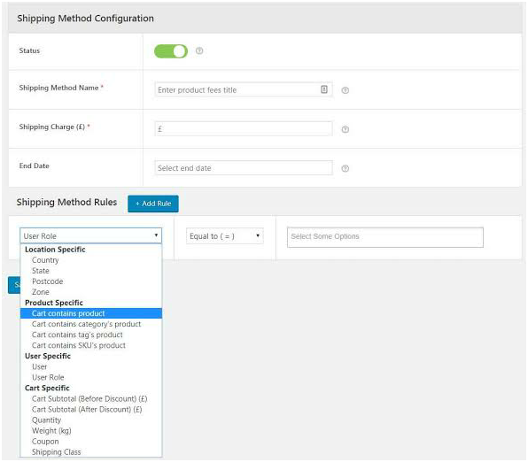 How to Calculate Shipping Rates for Various Products Types in the WooCommerce Cart? 9 Figure 9 : Create a Shipping Method for the Case 'Cart Contains Product'