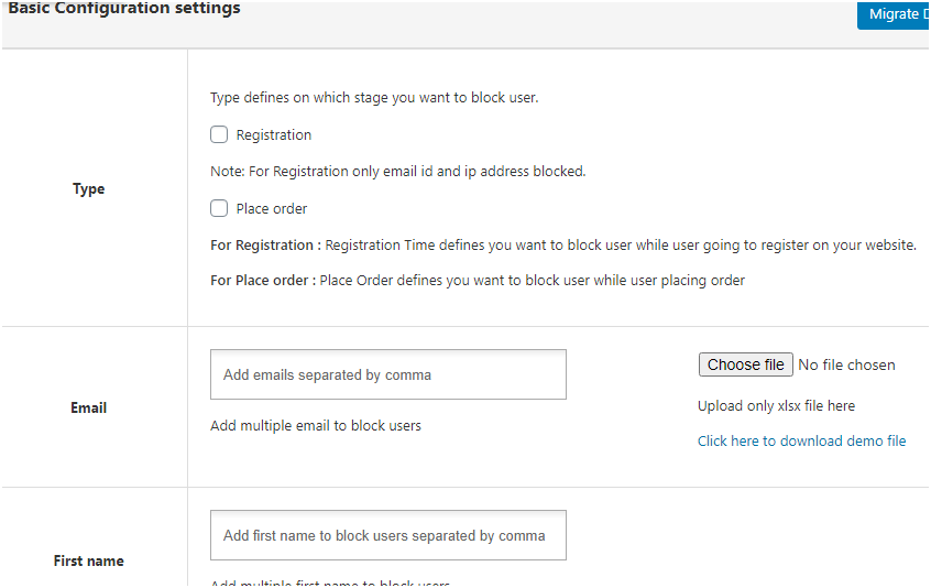 How to set up fraud Protection in WooCommerce? 2 Figure 2: A few options in Basic Configuration Settings configuring