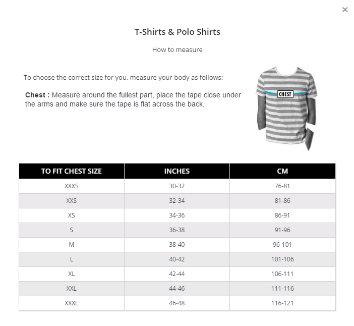 Online Sizing Chart Best Practices for Better Ecommerce Conversions 1 Figure 1: Example of a Product Size Chart