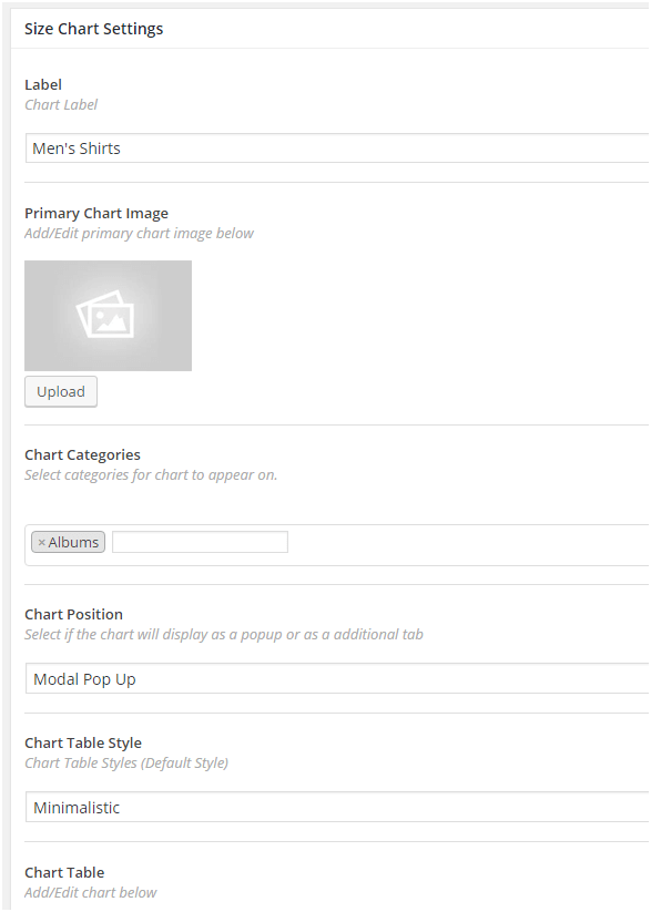 Online Sizing Chart Best Practices for Better Ecommerce Conversions 4 Figure 4: Size Chart Settings