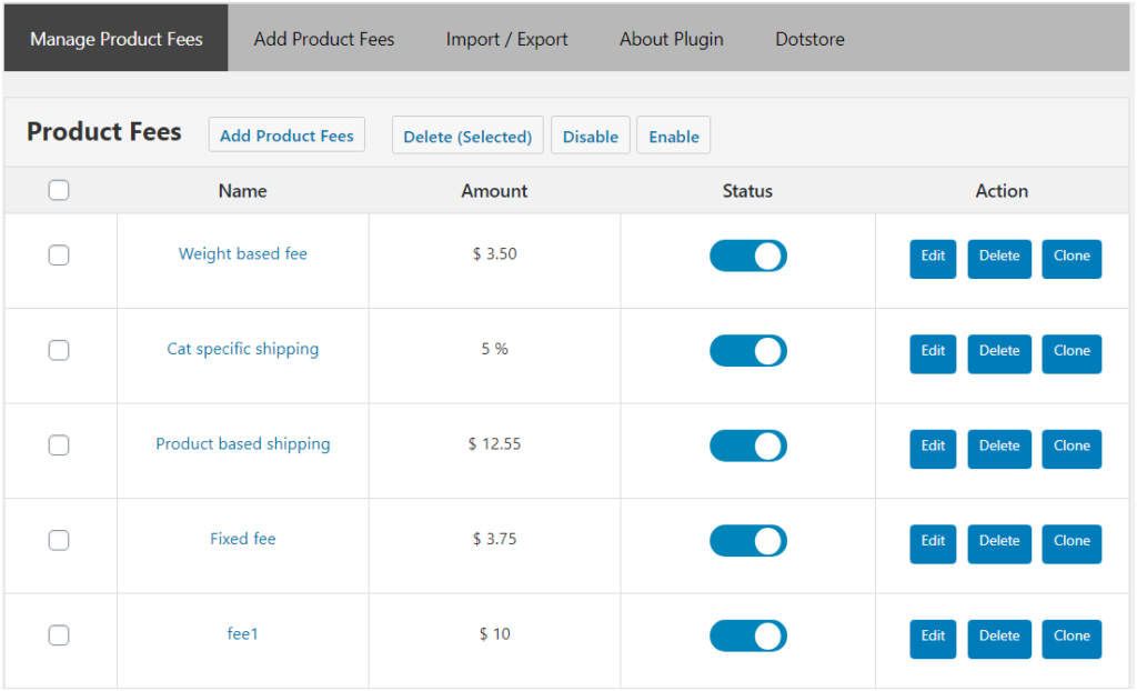 How to charge WooCommerce additional fees on checkout? 2 Figure 2 - A few Types of Fees you may add to your WooCommerce store using Extra Fees Plugin
