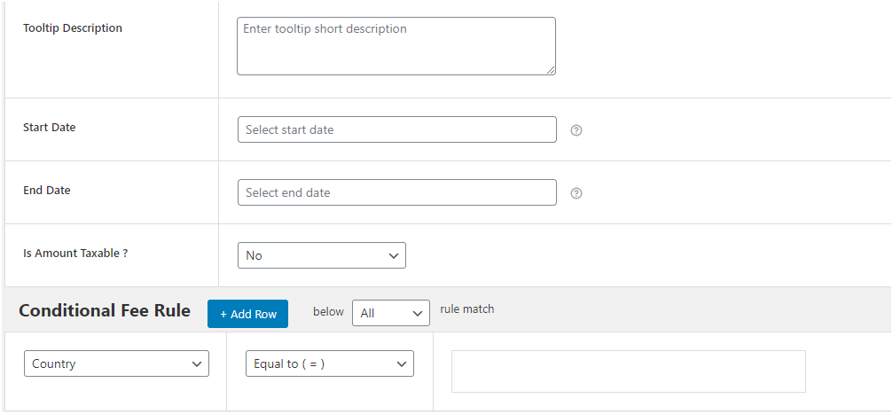 Figure 3 – A Part of Fee Configuration form