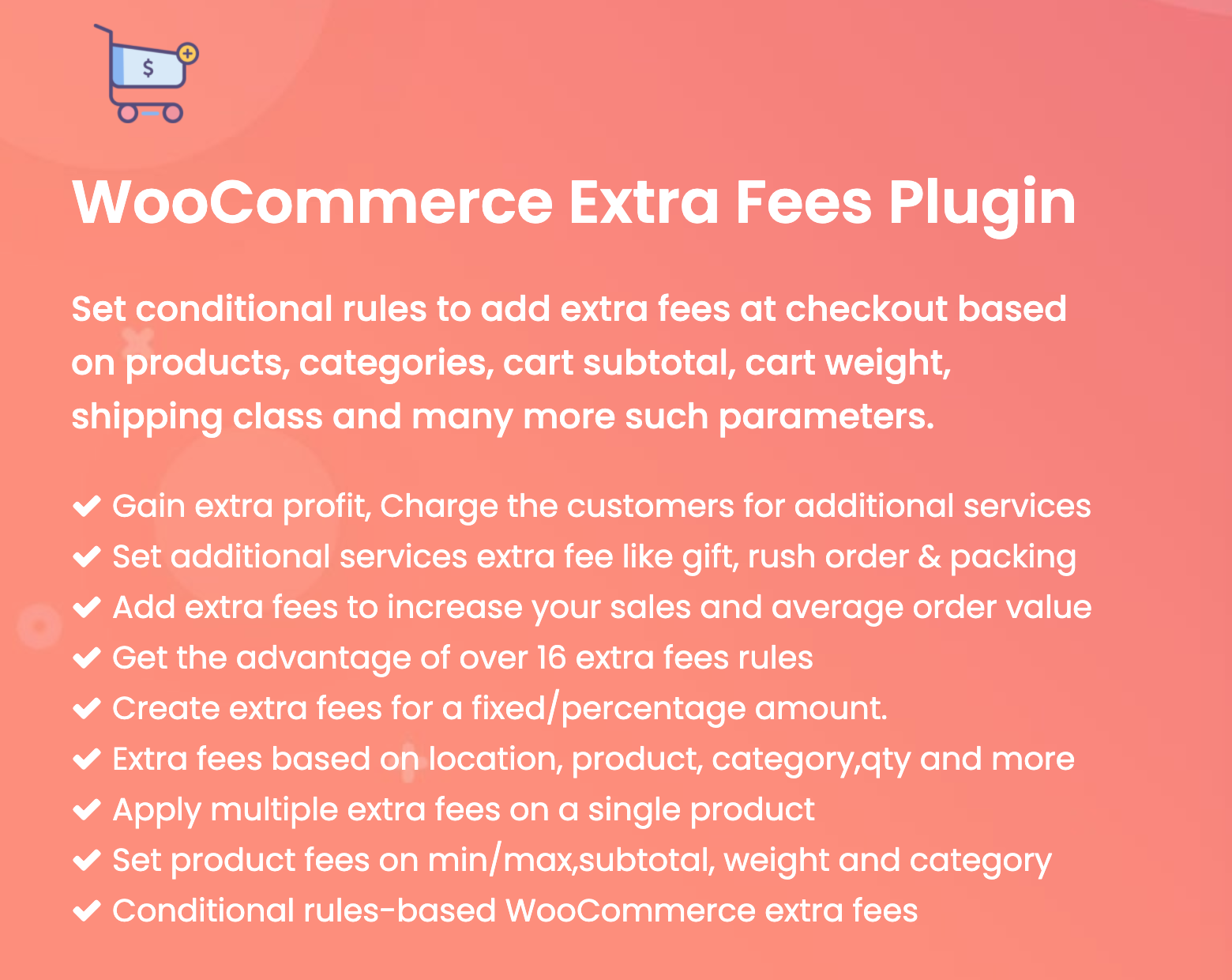 Figure 1 - WooCommerce Extra Fee Plugin and its features