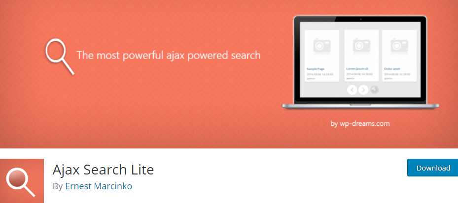 Plugin 4 - Ajax Search Lite - 5 Awesome WordPress Search Plugins