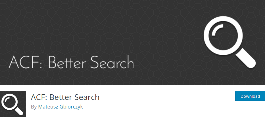 Plugin 1 - ACF: Better Search - 5 Awesome WordPress Search Plugins