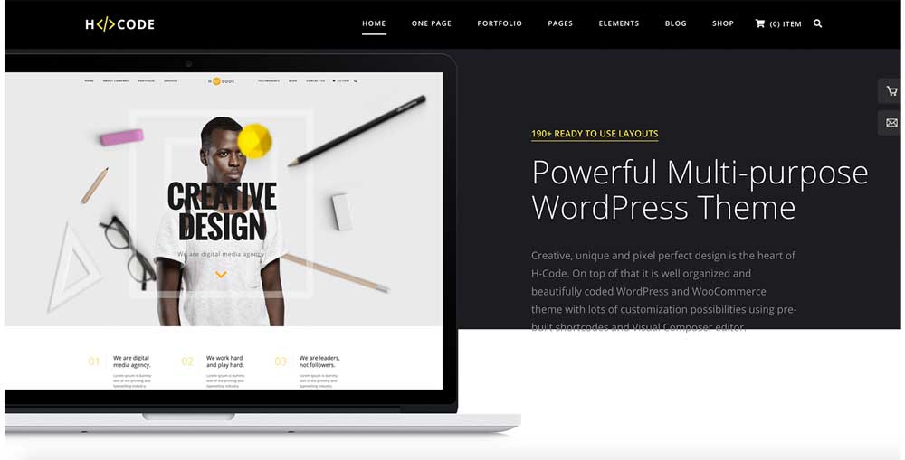 30 Best WooCommerce Themes for your Online Store Success 6 H-Code best WooCommerce WordPress themes
