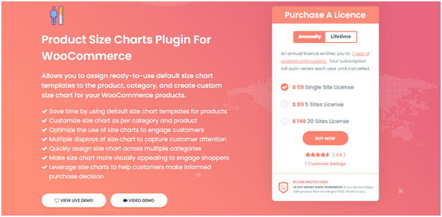 Top 15 WooCommerce size guide plugin Listing 1 Plugin 1 - WooCommerce Advanced Product Size Charts - one of Top 15 WooCommerce size guide plugins