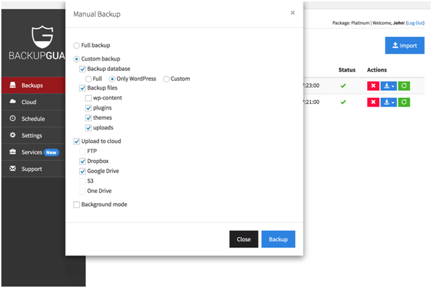 Plugin 4 - BackupGuard - One of the most Powerful WordPress Migration Plugins