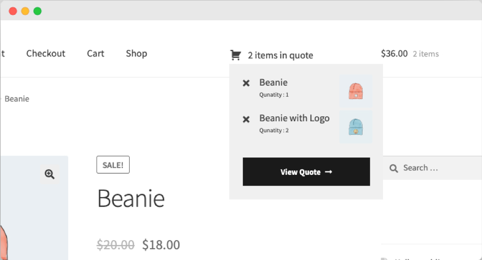 WooCommerce Request a Quote Plugin font view