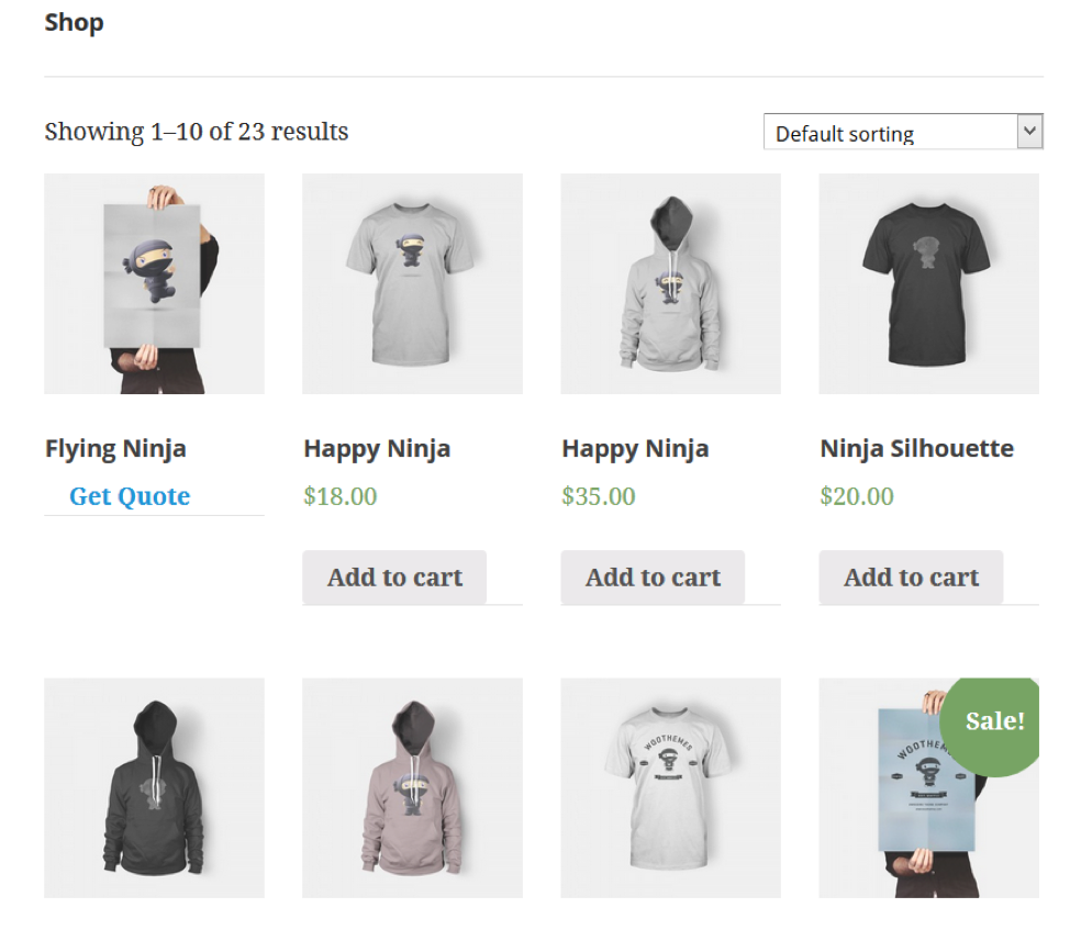 shop page - NP Quote Request WooCommerce