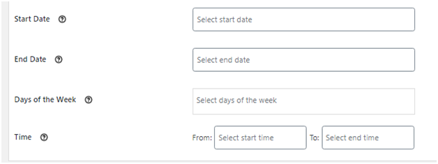 How to Hide the Shipping Method Depending On Day Time in WooCommerce 4 Figure 3: Specifying time for hiding the shipping methods