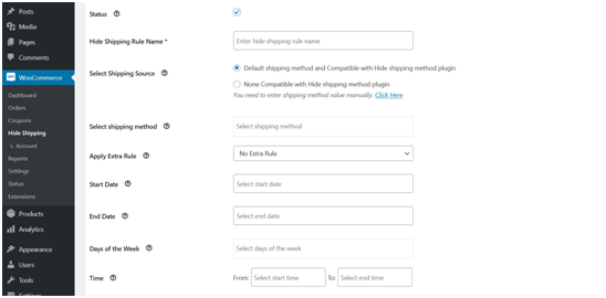 How to Hide Shipping Methods Based on Order Weight? 4 Figure 3 - Adding Hide Shipping Rule Configuration