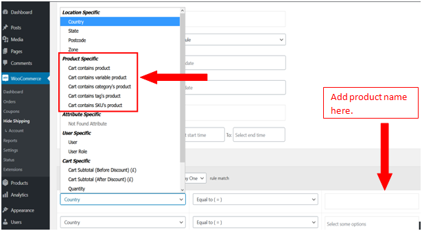 Figure 3 - Use Case 1 - Hiding Shipping Options According to Product Types