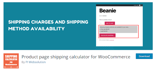 Product Page Shipping Calculator for WooCommerce plugin