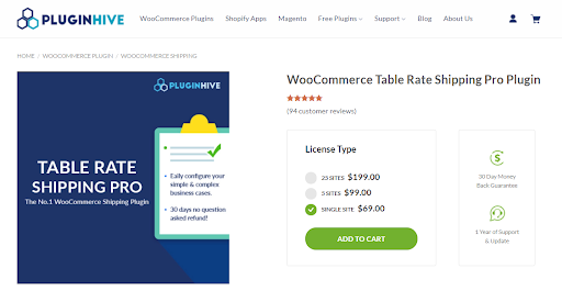 WooCommerce Table Rate Shipping Pro plugin