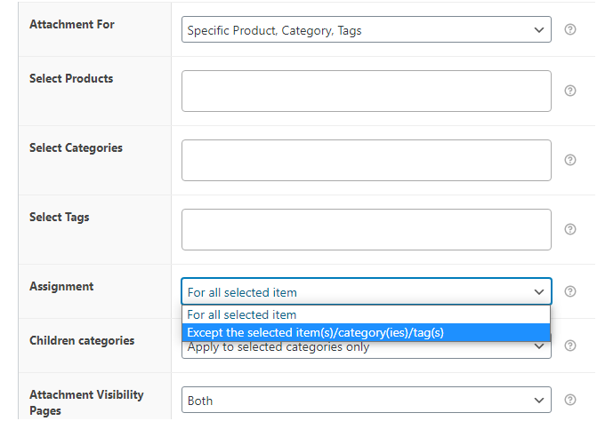 Enable Email Attachment for [or exclude] Selective Products, Categories and/or tags