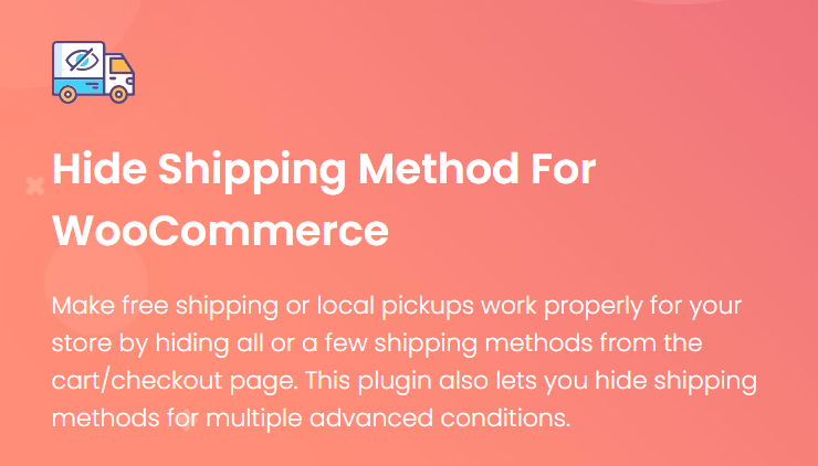 Hide Shipping Method For WooCommerce Plugin