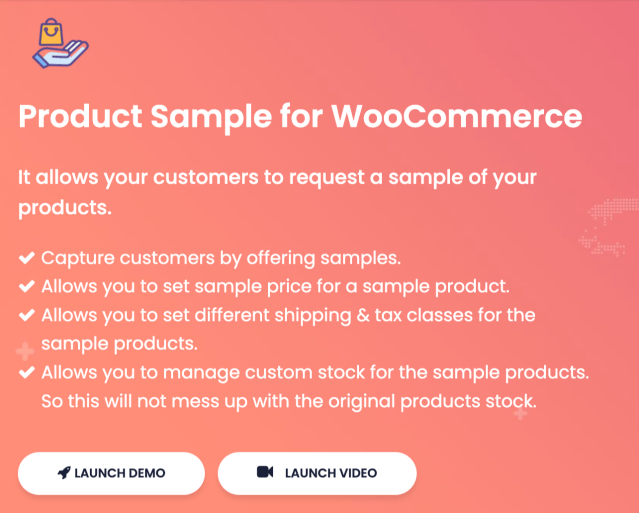 Product sample Plugin for WooCommerce