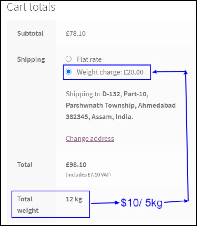 The Best WooCommerce Weight-Based Shipping Plugins for 2022 (Compared) 9 Front end view