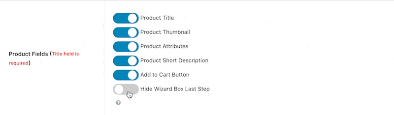 Hide Wizard Box Settings