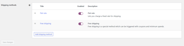 Add shipping method details in shipping zone