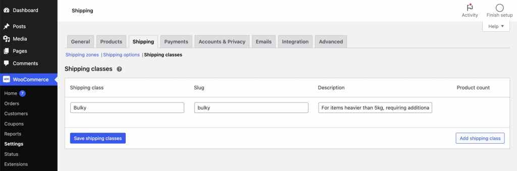 How to Set Up Per-Product Shipping in WooCommerce 1 Add new shipping class in WooCommerce