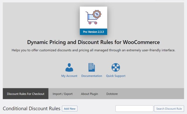 WooCommerce Dynamic Pricing and Discount Rules – add a new discount rule.