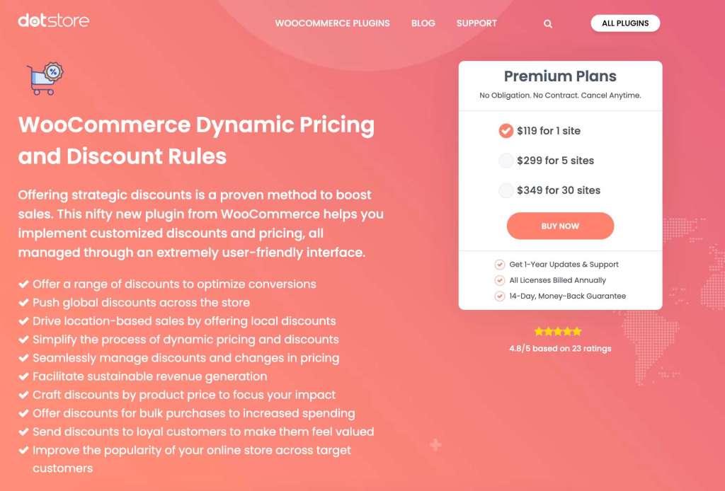 WooCommerce Dynamic Pricing and Discount Rules plugin page.